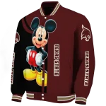 texas state bobcats mickey mouse maroon varsity jacket best selling