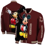 texas state bobcats mickey mouse maroon varsity jacket best selling