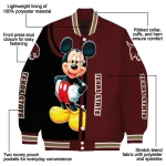texas state bobcats mickey mouse maroon varsity jacket best selling