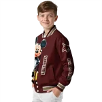 texas state bobcats mickey mouse maroon varsity jacket best selling
