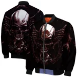 texas state bobcats skull bite maroon black bomber jacket best selling