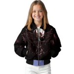 texas state bobcats skull bite maroon black bomber jacket best selling