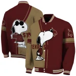texas state bobcats snoopy attitude maroon varsity jacket best selling