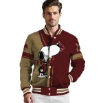 texas state bobcats snoopy attitude maroon varsity jacket best selling