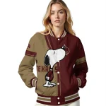 texas state bobcats snoopy attitude maroon varsity jacket best selling
