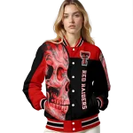 texas tech red raiders fire skull red black varsity jacket best selling