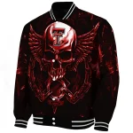 texas tech red raiders skull bite red black varsity jacket best selling