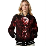 texas tech red raiders skull bite red black varsity jacket best selling
