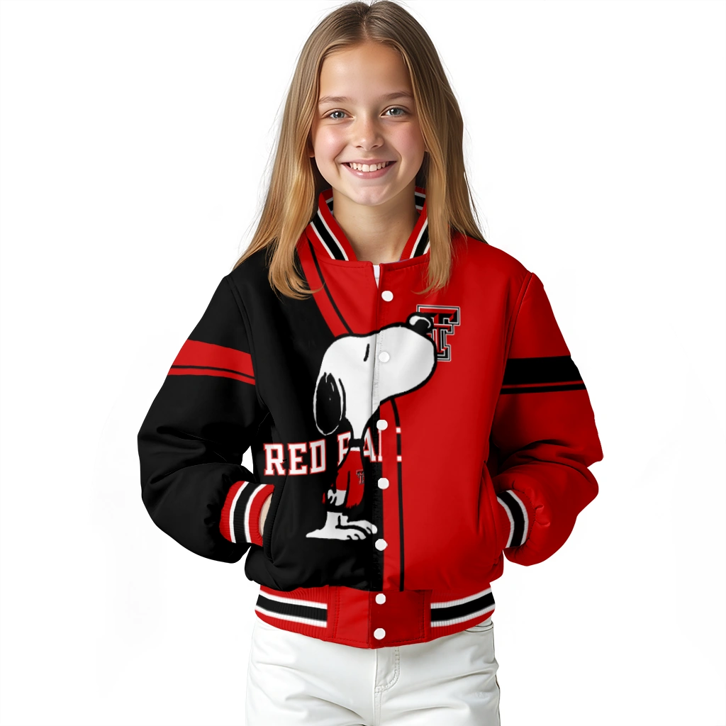 texas tech red raiders snoopy attitude red varsity jacket top rated texas tech red raiders snoopy attitude red varsity jacket top rated