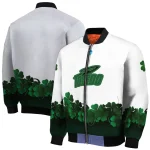 toledo rockets clovers pattern white green bomber jacket best selling
