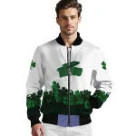 toledo rockets clovers pattern white green bomber jacket best selling