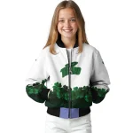 toledo rockets clovers pattern white green bomber jacket best selling