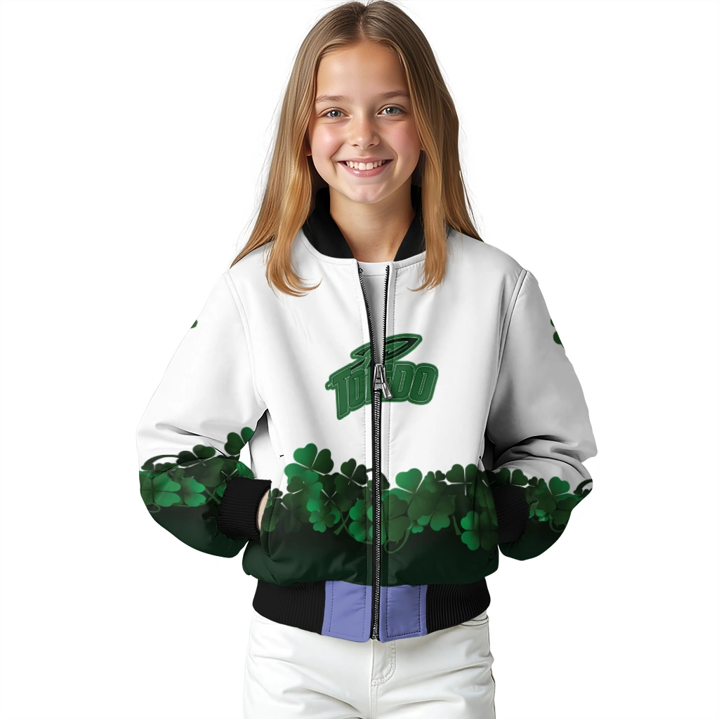 toledo rockets clovers pattern white green bomber jacket top rated toledo rockets clovers pattern white green bomber jacket top rated