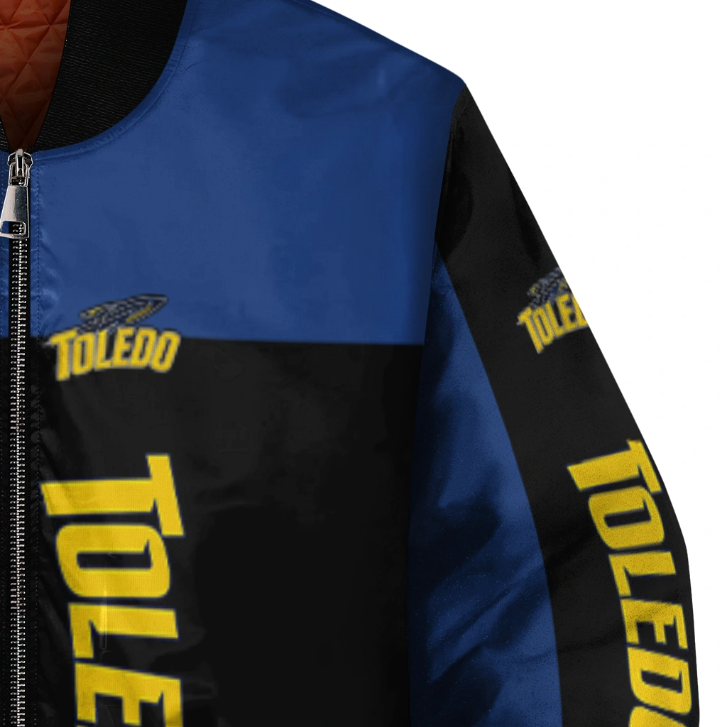 toledo rockets intricate skull blue black bomber jacket premium grade toledo rockets intricate skull blue black bomber jacket premium grade