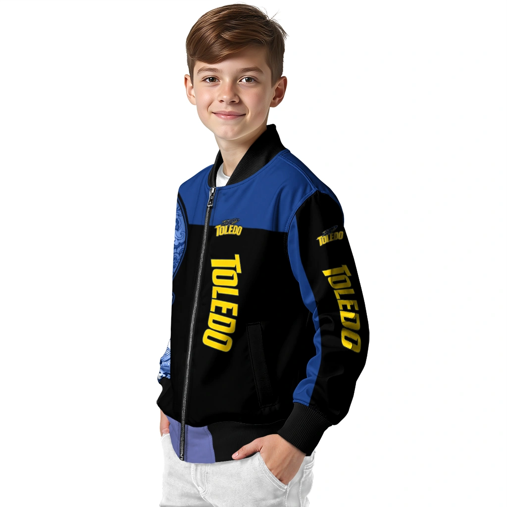 toledo rockets intricate skull blue black bomber jacket trendy toledo rockets intricate skull blue black bomber jacket trendy