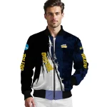 toledo rockets torn texture print blue black bomber jacket best selling