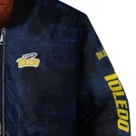 toledo rockets torn texture print blue black bomber jacket best selling