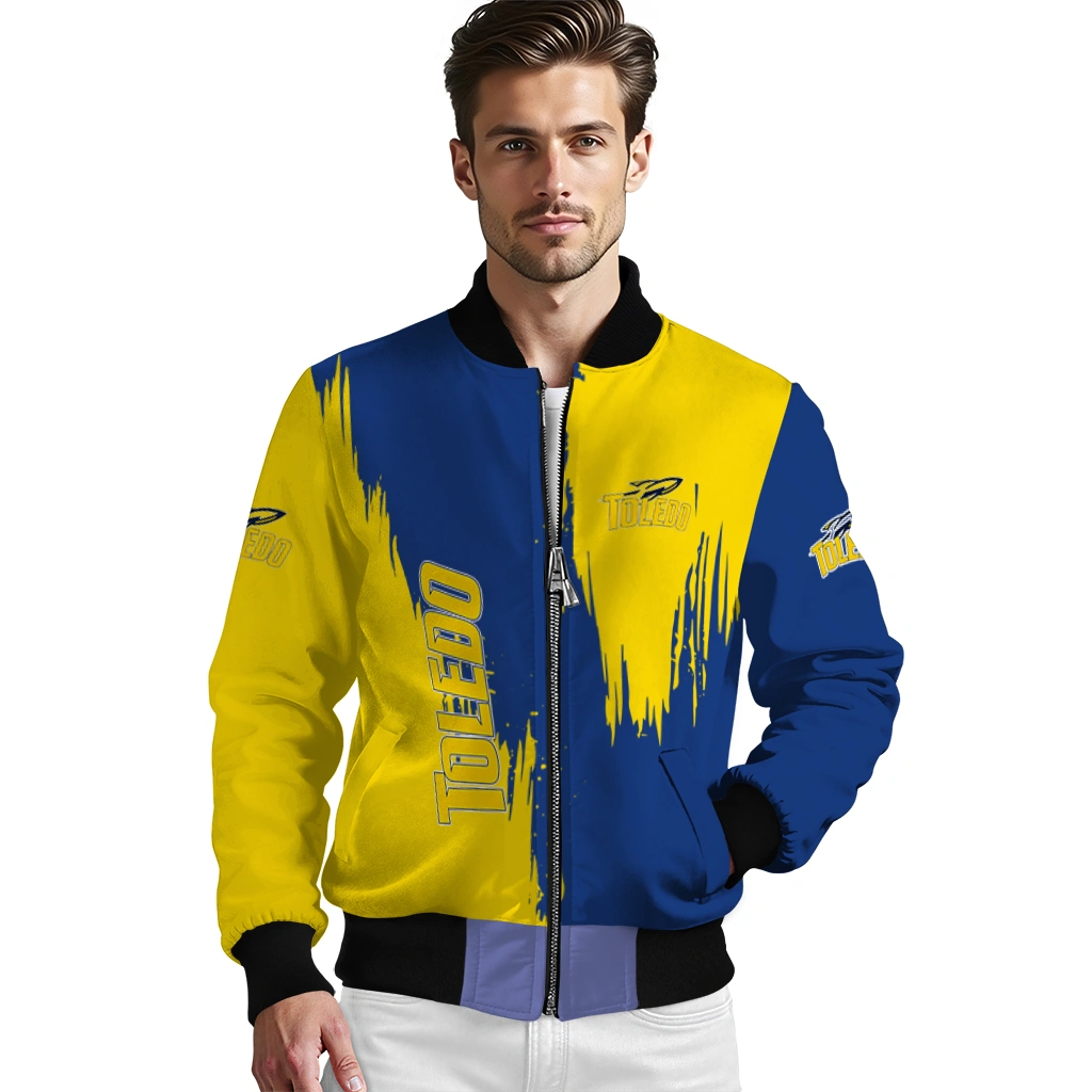 toledo rockets urban mark blue bomber jacket high quality toledo rockets urban mark blue bomber jacket high quality