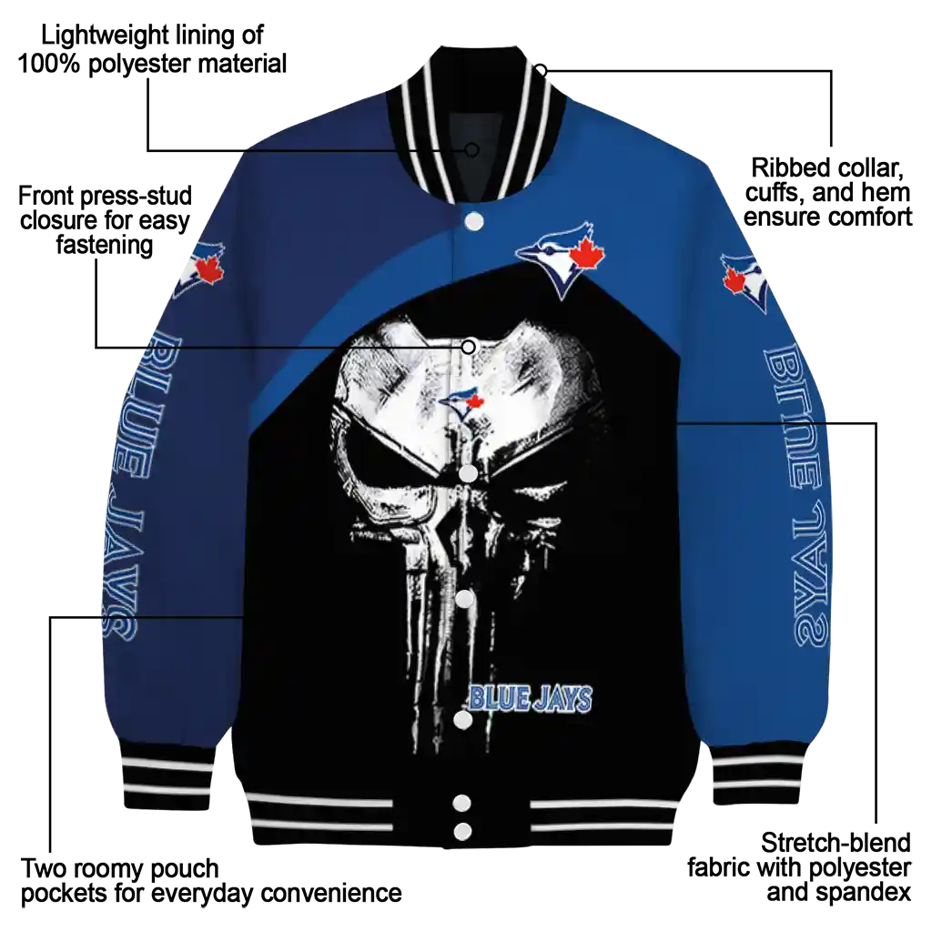 toronto blue jays edgy mask blue black varsity jacket new arrival toronto blue jays edgy mask blue black varsity jacket new arrival