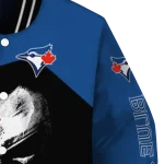 toronto blue jays edgy mask blue black varsity jacket best selling
