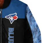 toronto blue jays fire skull blue black bomber jacket best selling