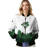 toronto blue jays four leaf icon white green bomber jacket best selling