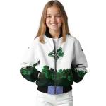 toronto blue jays four leaf icon white green bomber jacket best selling