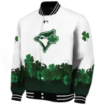 toronto blue jays four leaf icon white green varsity jacket best selling