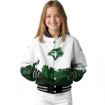 toronto blue jays four leaf icon white green varsity jacket best selling