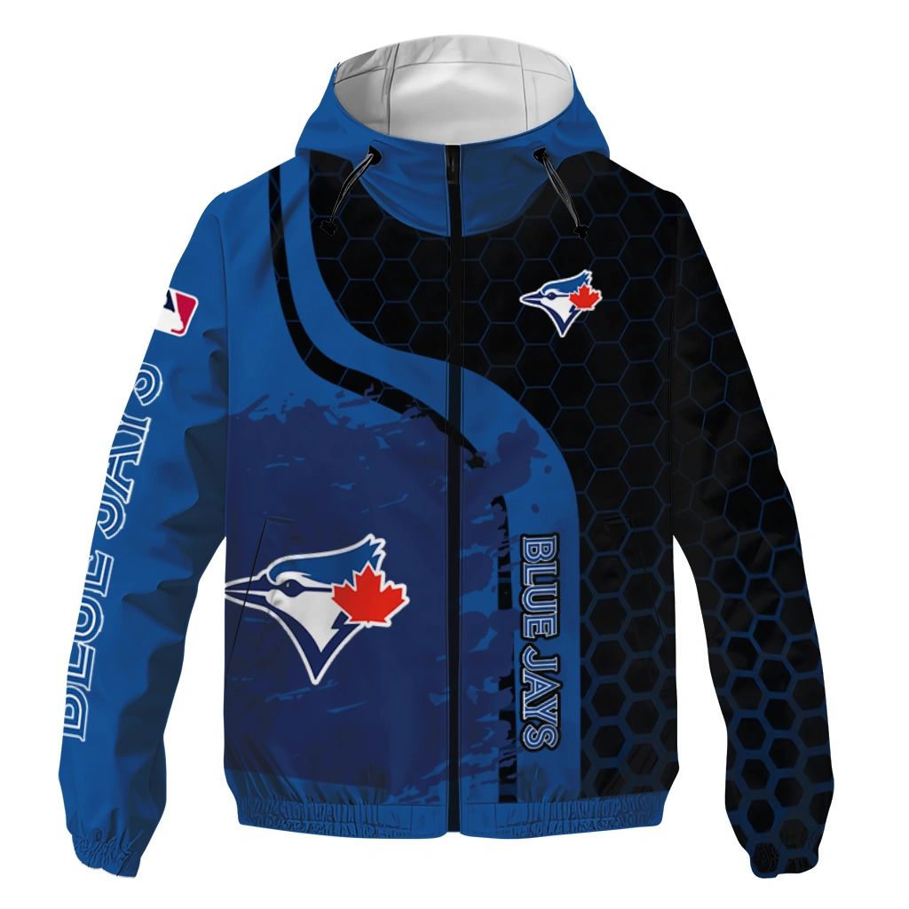 toronto blue jays hex splash blue black windbreaker jacket best selling toronto blue jays hex splash blue black windbreaker jacket best selling