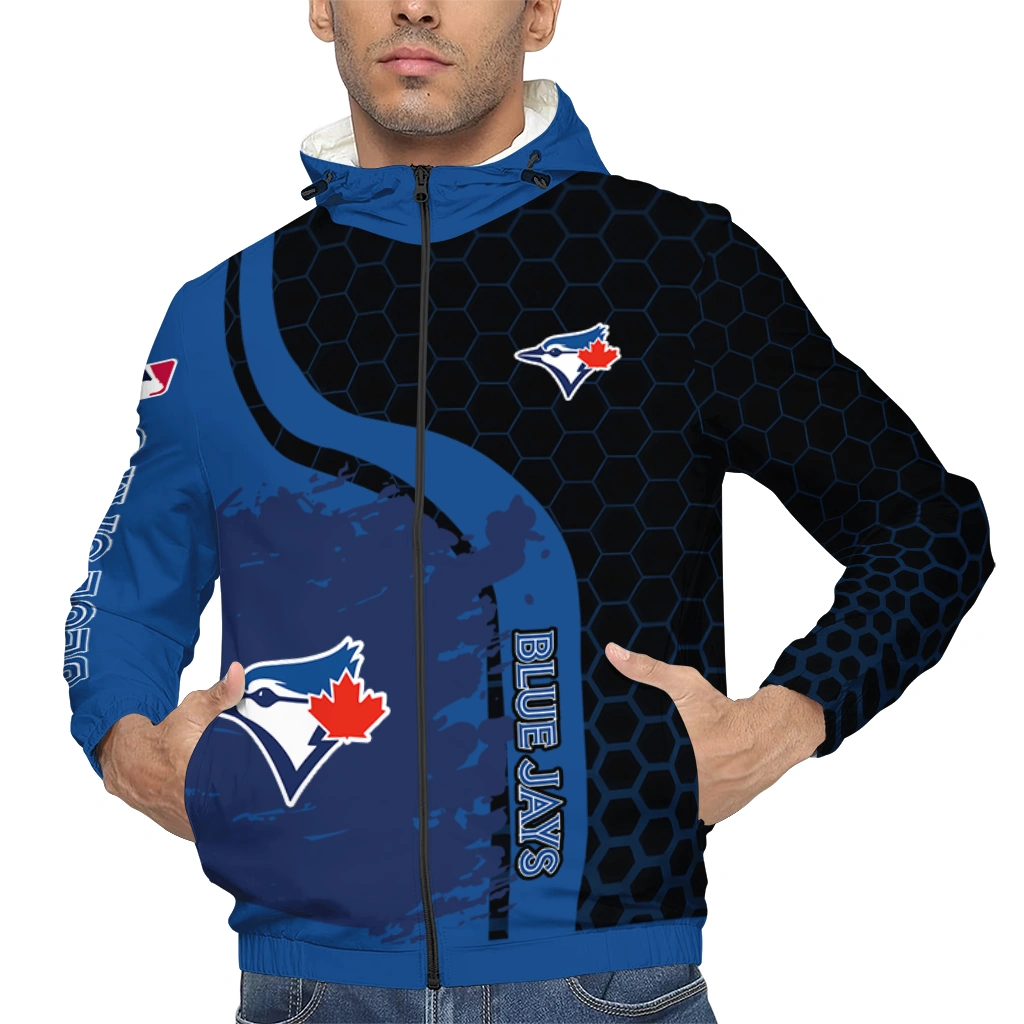 toronto blue jays hex splash blue black windbreaker jacket top rated toronto blue jays hex splash blue black windbreaker jacket top rated