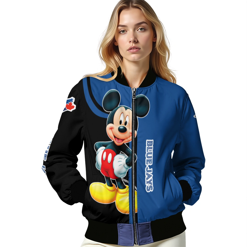 toronto blue jays mickey mouse blue bomber jacket latest model toronto blue jays mickey mouse blue bomber jacket latest model
