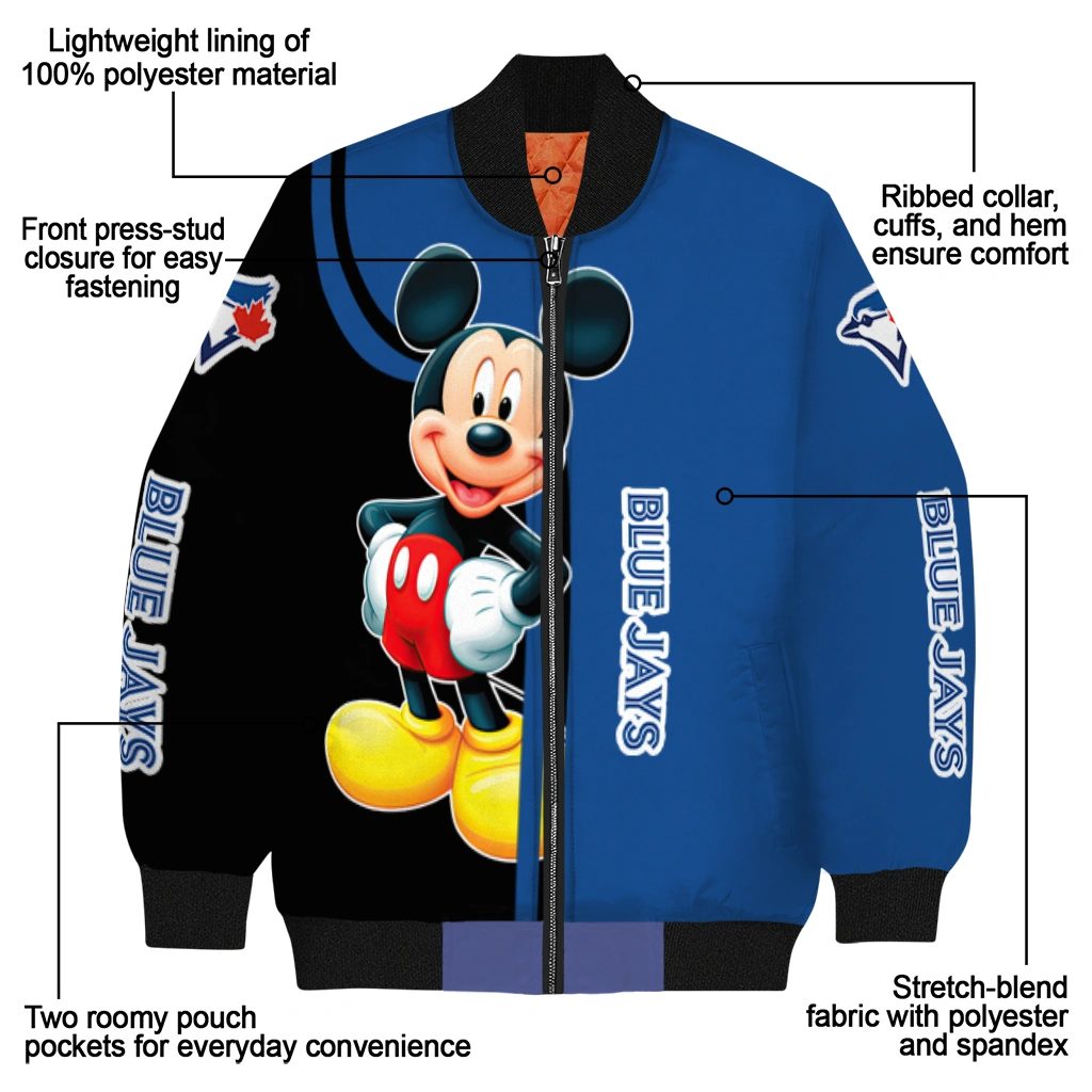 toronto blue jays mickey mouse blue bomber jacket new arrival toronto blue jays mickey mouse blue bomber jacket new arrival