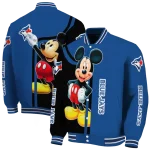toronto blue jays mickey mouse blue varsity jacket best selling