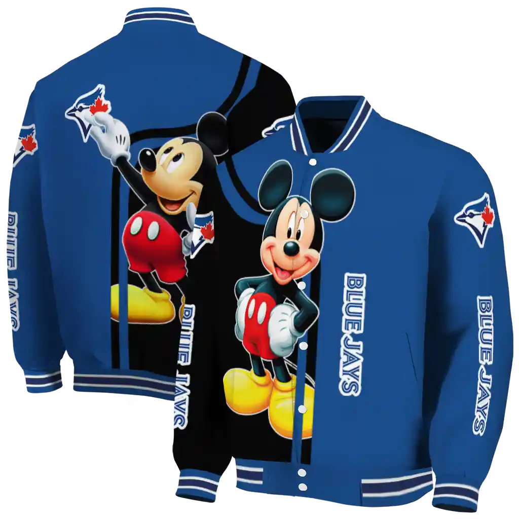 toronto blue jays mickey mouse blue varsity jacket fashion forward toronto blue jays mickey mouse blue varsity jacket fashion forward