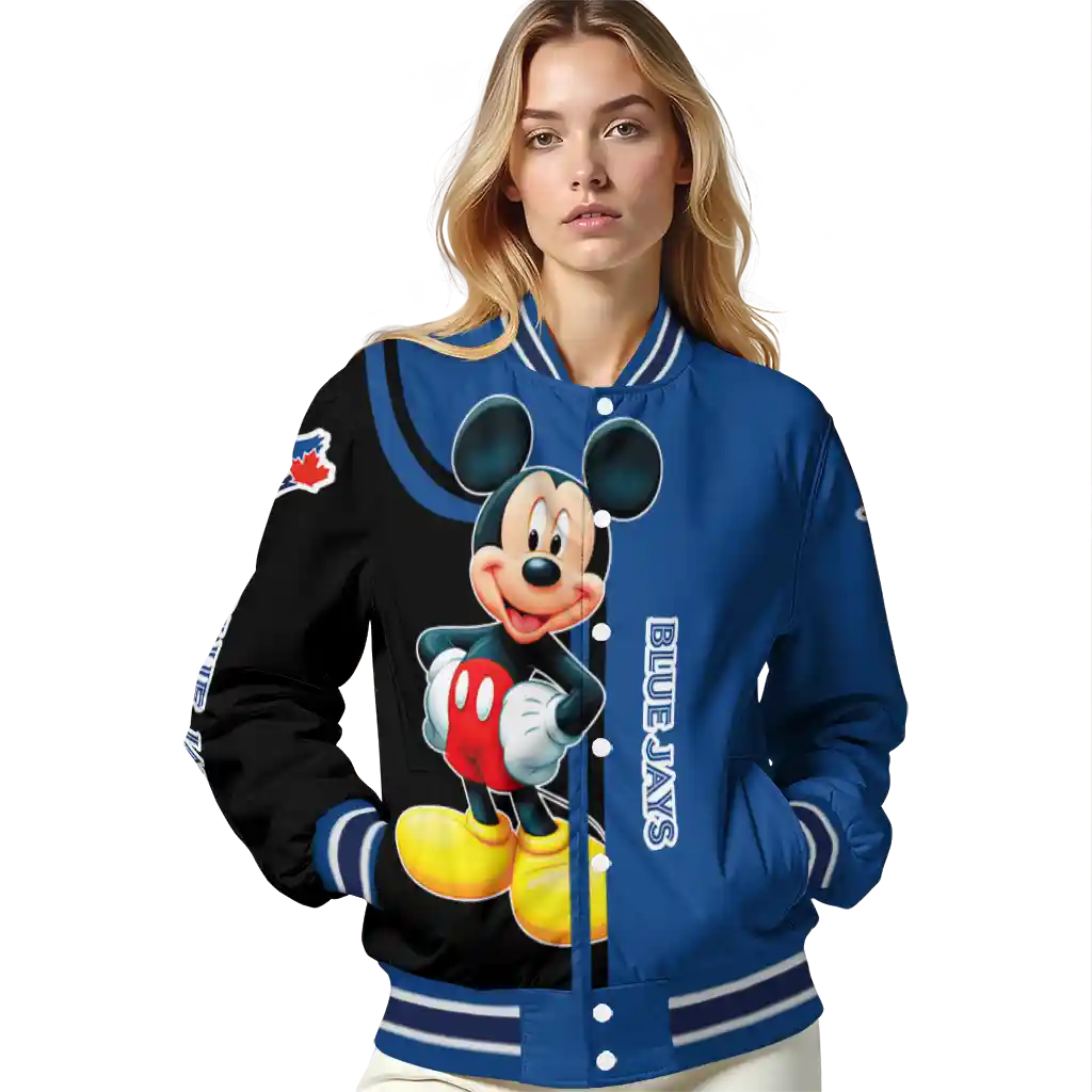 toronto blue jays mickey mouse blue varsity jacket latest model toronto blue jays mickey mouse blue varsity jacket latest model