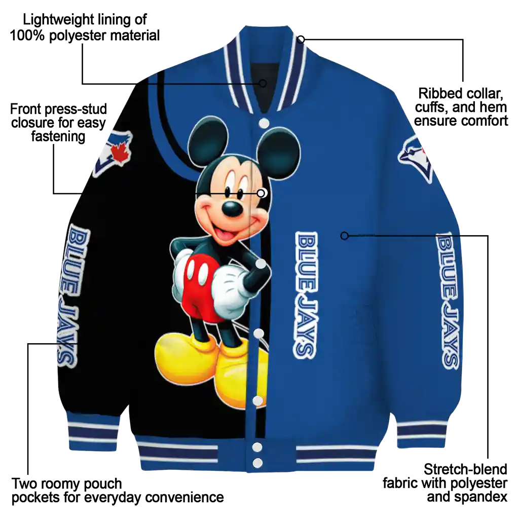 toronto blue jays mickey mouse blue varsity jacket new arrival toronto blue jays mickey mouse blue varsity jacket new arrival
