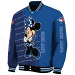 toronto blue jays minnie mouse blue varsity jacket best selling
