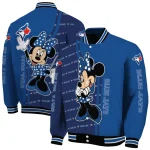 toronto blue jays minnie mouse blue varsity jacket best selling