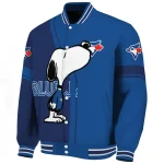 toronto blue jays snoopy attitude blue varsity jacket best selling