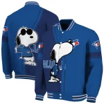 toronto blue jays snoopy attitude blue varsity jacket best selling