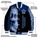 toronto maple leafs fire skull blue black varsity jacket best selling