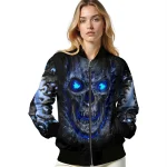 toronto maple leafs inferno skull blue black bomber jacket best selling