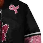 toronto maple leafs pink ribbon black pink bomber jacket best selling