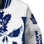toronto maple leafs skull outline blue white varsity jacket best selling