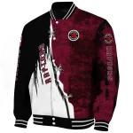 toronto raptors edgy scratch effect red black varsity jacket best selling