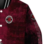 toronto raptors edgy scratch effect red black varsity jacket best selling