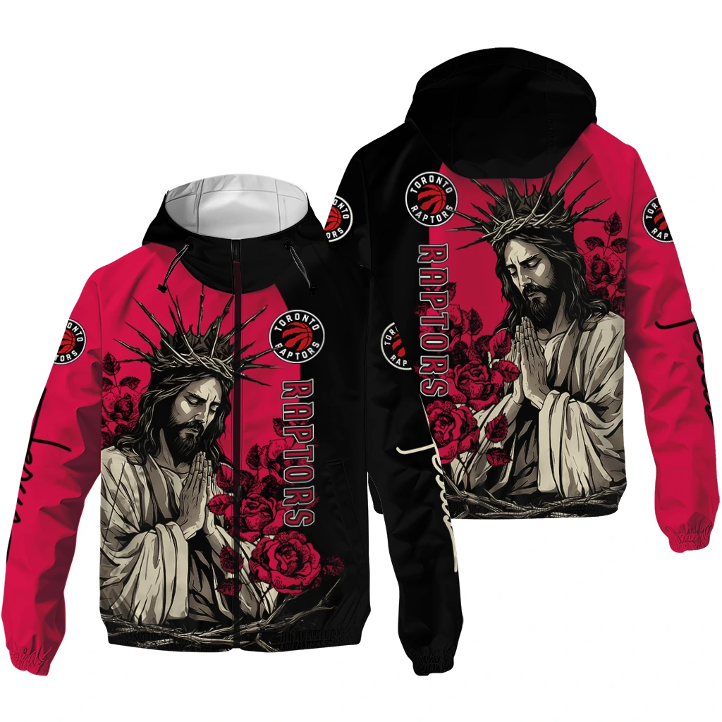toronto raptors jesus roses red black windbreaker jacket high quality toronto raptors jesus roses red black windbreaker jacket high quality
