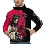 toronto raptors jesus roses red black windbreaker jacket best selling