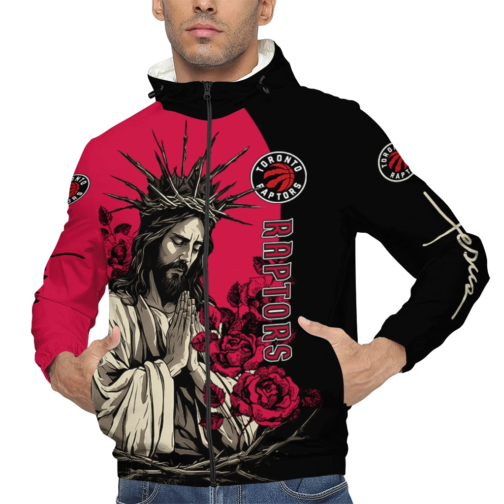toronto raptors jesus roses red black windbreaker jacket top rated toronto raptors jesus roses red black windbreaker jacket top rated